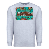 Heather Grey cowhide gemstone leather background Premium Sweatshirt - FaDigitalArtStudio