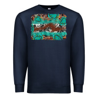 Navy cowhide gemstone leather background Premium Sweatshirt - FaDigitalArtStudio