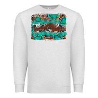 Oatmeal Heather cowhide gemstone leather background Premium Sweatshirt - FaDigitalArtStudio