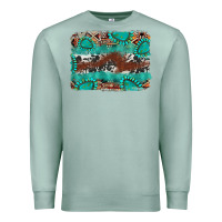 Seafoam cowhide gemstone leather background Premium Sweatshirt - FaDigitalArtStudio