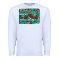 White cowhide gemstone leather background Premium Sweatshirt - FaDigitalArtStudio