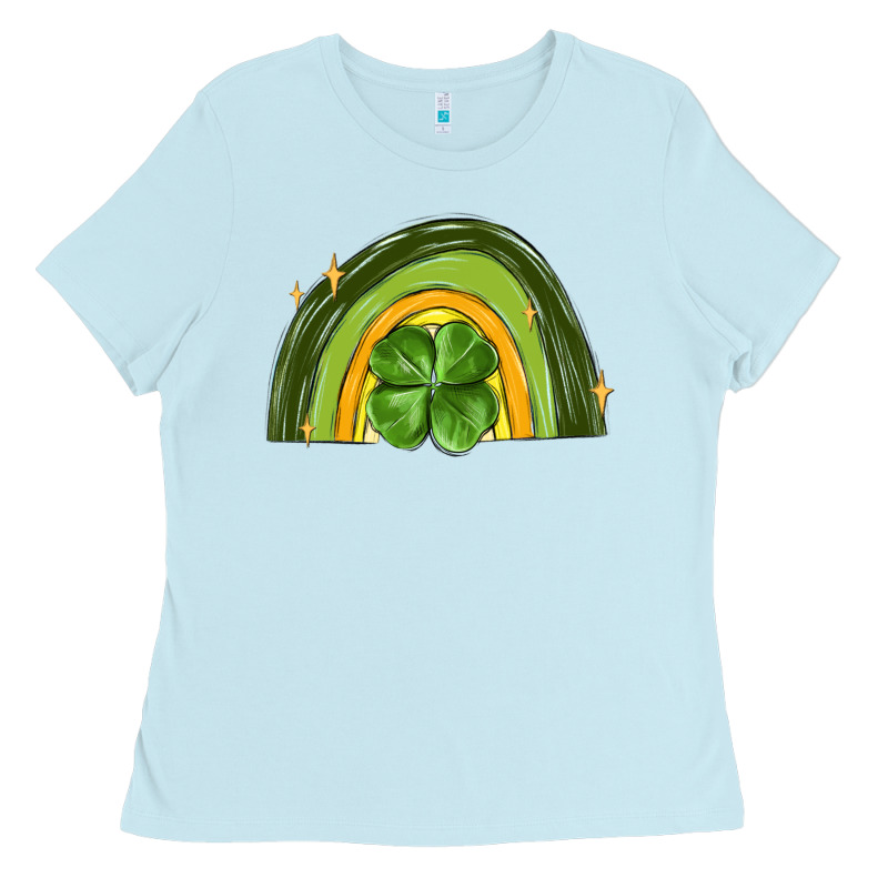 St Patrick S Day Shamrock Rainbow Ladies Tee by MaliasSmallBusiness | Teevron