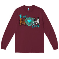 Burgundy Best Mom Ever Long Sleeve Tee - texasbilliewilder