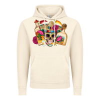 Vintage Artic mexican skull sombrero tequila bottle paper roses Vintage Hoodie - Artiststas