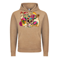 Vintage Coffee mexican skull sombrero tequila bottle paper roses Vintage Hoodie - Artiststas