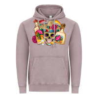 Vintage Zinc mexican skull sombrero tequila bottle paper roses Vintage Hoodie - Artiststas
