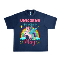 Navy unicorns are born in may Urban Heavy Tee - Jasminsmagicworld