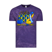 Cloud Purple october we wear blue and yellow with pumpkins Vintage Tee - Artiststas