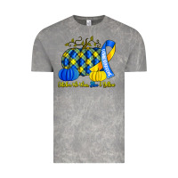 Cloud Rock october we wear blue and yellow with pumpkins Vintage Tee - Artiststas