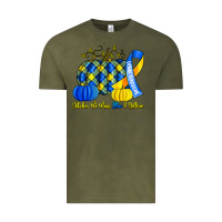 Vintage Olive october we wear blue and yellow with pumpkins Vintage Tee - Artiststas