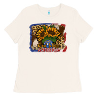 Bone Patriotic Sunflower God Bless America Ladies Tee - Jasminsmagicworld