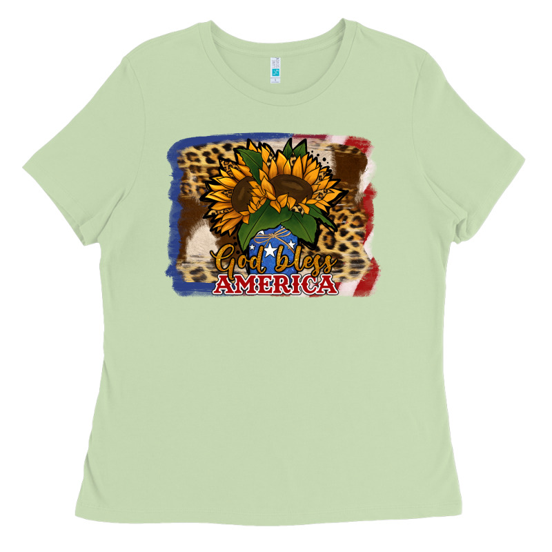 Patriotic Sunflower God Bless America Ladies Tee by Jasminsmagicworld | Teevron