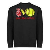 Black Peace love Softball Heavyweight Sweatshirt - HowdyJamesFarm
