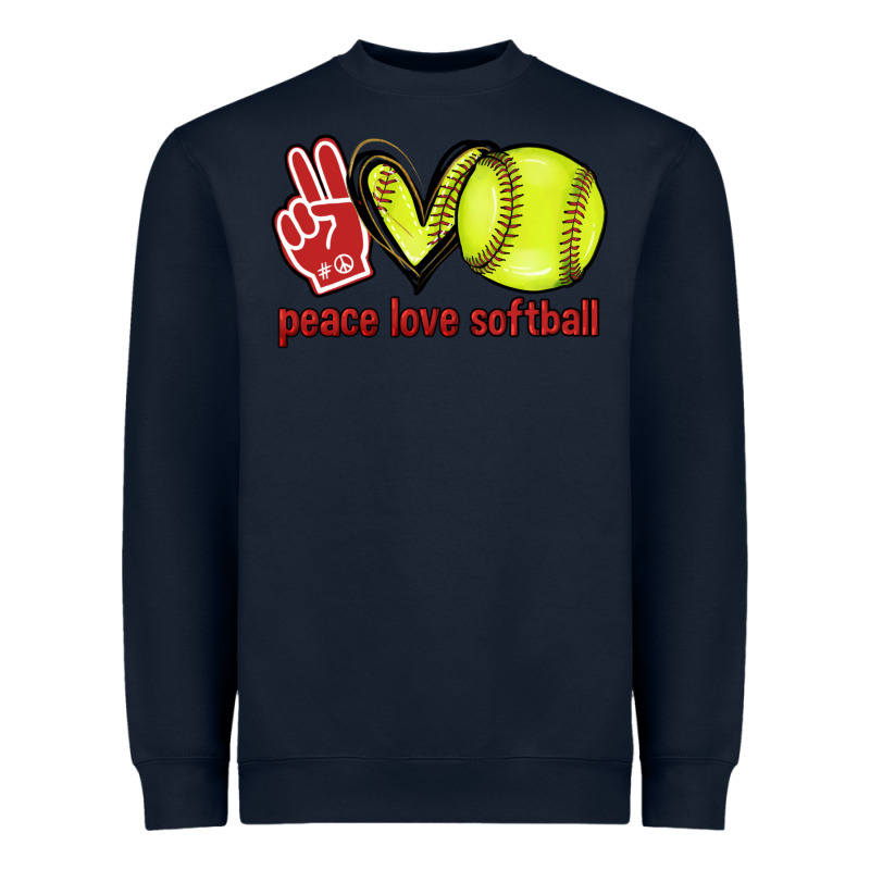 Peace Love Softball Heavyweight Sweatshirt by HowdyJamesFarm | Teevron