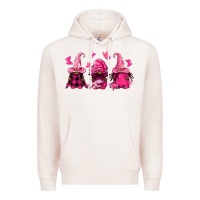 Pale Pink breast cancer afro gnomies Premium Hoodie - FaDigitalArtStudio