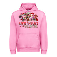 Fuchsia Pink farm animals is my valentine Urban Hoodie - RacoonDesign