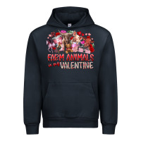 Navy farm animals is my valentine Urban Hoodie - RacoonDesign