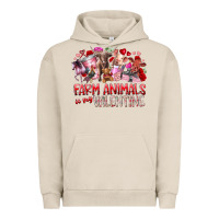 Pigment French Oak farm animals is my valentine Urban Hoodie - RacoonDesign