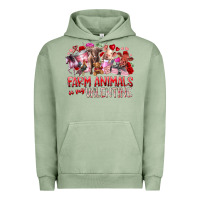 Pigment Oil Green farm animals is my valentine Urban Hoodie - RacoonDesign