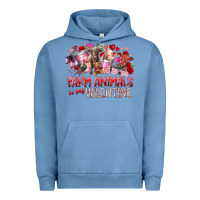 Pigment Pebble Blue farm animals is my valentine Urban Hoodie - RacoonDesign