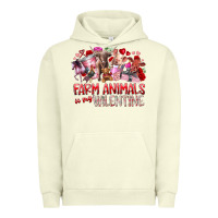 Pigment Pistachio farm animals is my valentine Urban Hoodie - RacoonDesign