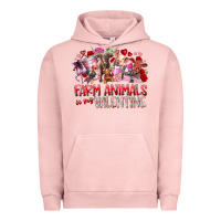Pigment Salmon farm animals is my valentine Urban Hoodie - RacoonDesign