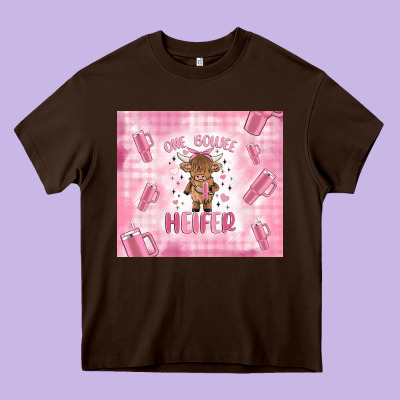 One Boujee Heifer Heavy Core Tee Designed By Maliassmallbusiness