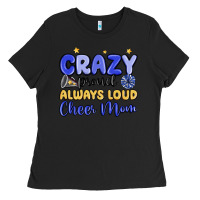 Black crazy proud always loud cheer mom Ladies Tee - MaliasSmallBusiness