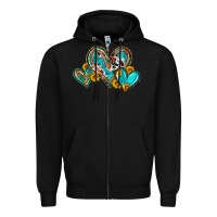 Black western leopard turquoise cowhide hearts olivia Zipper Hoodie - OliviaCreatesArt
