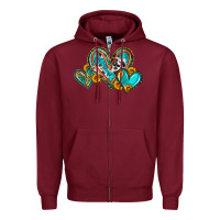Burgundy western leopard turquoise cowhide hearts olivia Zipper Hoodie - OliviaCreatesArt