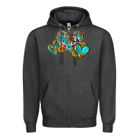 Charcoal Heather western leopard turquoise cowhide hearts olivia Zipper Hoodie - OliviaCreatesArt