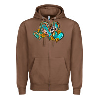 Chestnut western leopard turquoise cowhide hearts olivia Zipper Hoodie - OliviaCreatesArt