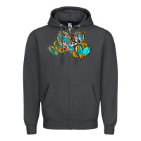 Smoke western leopard turquoise cowhide hearts olivia Zipper Hoodie - OliviaCreatesArt