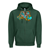Sports Green western leopard turquoise cowhide hearts olivia Zipper Hoodie - OliviaCreatesArt