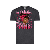 Vintage Black in october we wear pink with afro woman Vintage Tee - Artiststas