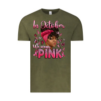 Vintage Olive in october we wear pink with afro woman Vintage Tee - Artiststas