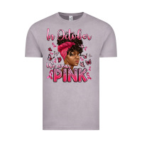 Vintage Zinc in october we wear pink with afro woman Vintage Tee - Artiststas
