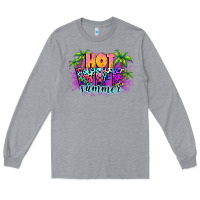 Heather Grey Hot wife summer Long Sleeve Tee - NancyCooperArtShop