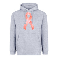 Heather Grey uterine or endometrial cancer ribbon Heavyweight Hoodie - FaDigitalArtStudio