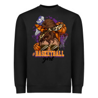 Messy Bun Basketball Girl Heavyweight Sweatshirt | Teevron
