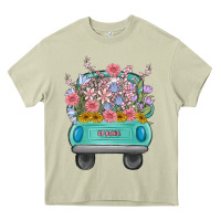 Mossy truck with flowers malia Heavy Core Tee - MaliasSmallBusiness