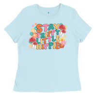 Baby Blue stay trippy little hippie Ladies Tee - MaliasSmallBusiness