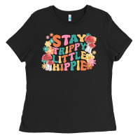 Black stay trippy little hippie Ladies Tee - MaliasSmallBusiness