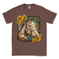 Chestnut appaloosa horse with sunflowers and western background Classic Tee - LillyAllenDesigns