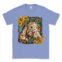 Colony Blue appaloosa horse with sunflowers and western background Classic Tee - LillyAllenDesigns