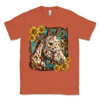 Copper appaloosa horse with sunflowers and western background Classic Tee - LillyAllenDesigns