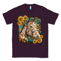 Plum appaloosa horse with sunflowers and western background Classic Tee - LillyAllenDesigns