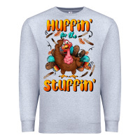 Heather Grey huffin' for the stuffin' Premium Sweatshirt - BundleAndBundleShop