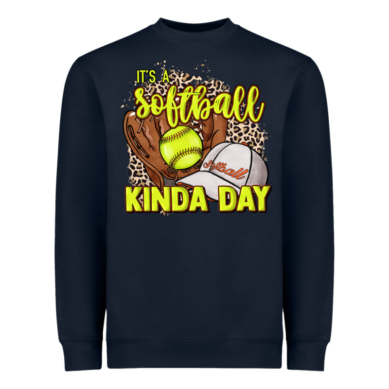 It's A Softball Kinda Day Leopard Heavyweight Sweatshirt by HowdyJamesFarm | Teevron
