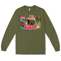 Army Green Afro woman with sunkissed Long Sleeve Tee - NancyCooperArtShop